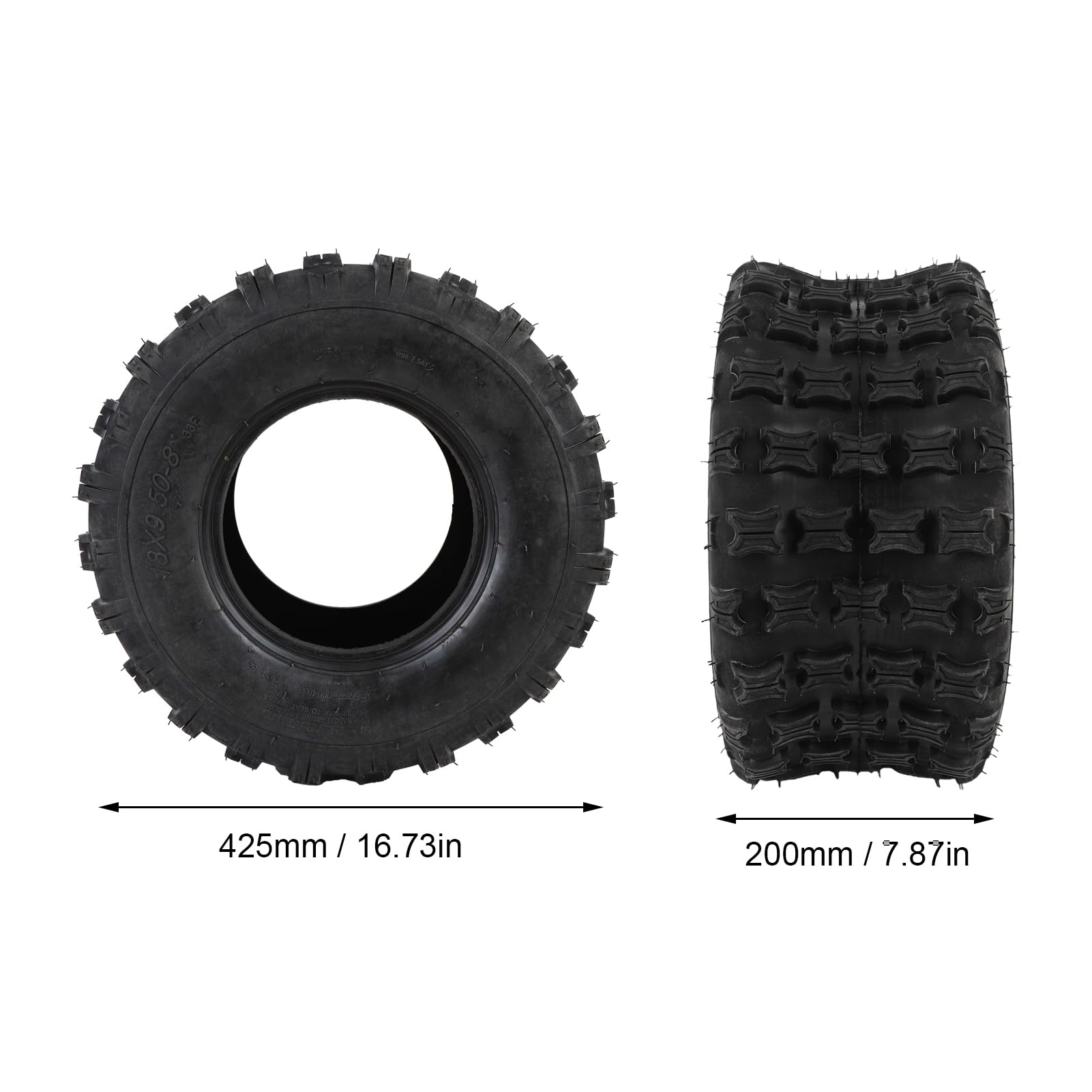 18x8.50 8 Tire de Pneu de Tondeuse à Gazon Pneu de Jardin 6pr Puncture Proofyless ATV UTV avec un Modèle de Bande de Roulement Supérieur pour la stabilité de les Terrains