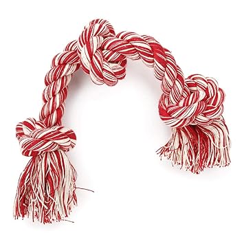 Heads Up For Tails Better Than Basics Rope Dog Toy with Three Knots - Pink - L | Best Rope Toy
