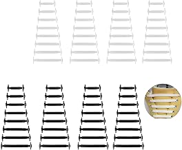 4 Pairs of Durable No Tie Laces Set, Reusable Elastic Shoelaces for Sneakers, Sneaker Shoes, Elastic Laces Without for Children and Adults (Black, White), Black / White
