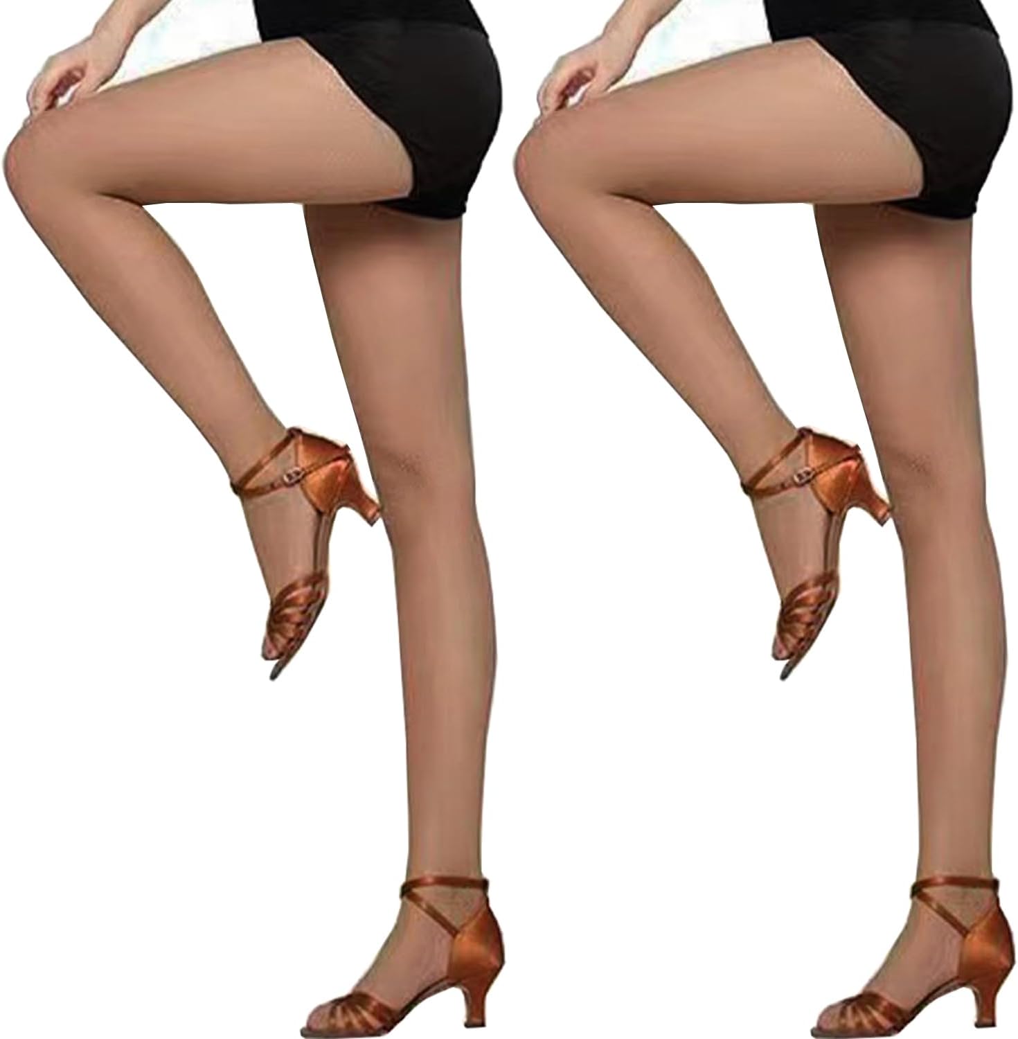 Women's 2 Pairs Footed Dance Fishnet Tights, Footed Fishnet Stockings High Waisted Mesh Small Net Tights