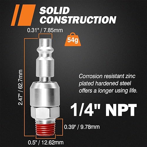 Miniatura 6 de Enchufe giratorio industrial de 14 pulgadas con enchufe de aire giratorio de rosca macho NPT de 14 pulgadas