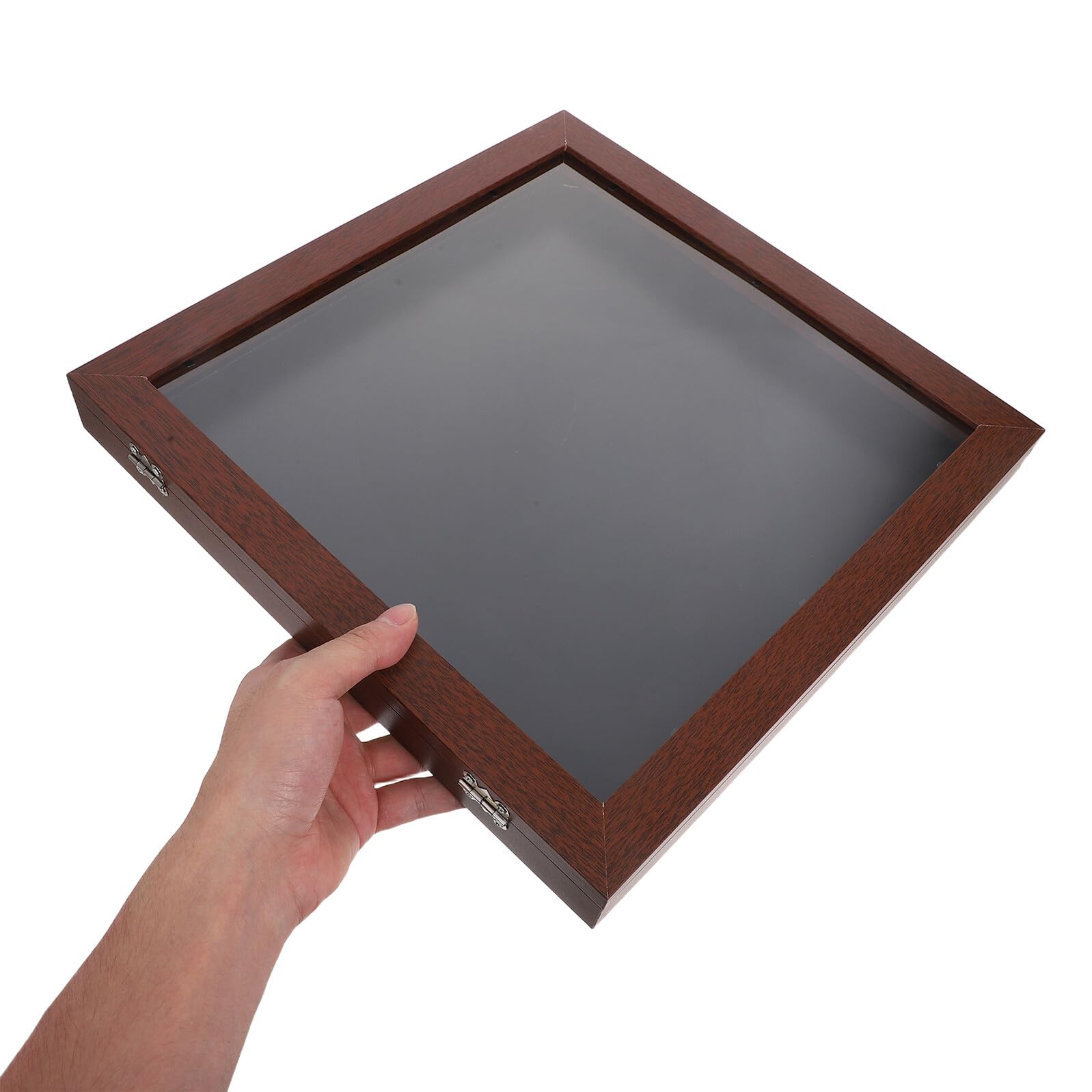 Zerodeko Cornice Espositiva in Legno per Maglie da Calcio e Basket 33x33 Cm con Vetro Protettivo, Scatola delle Ombre Quadrata Salvaspazio da Parete per Cimeli Sportivi