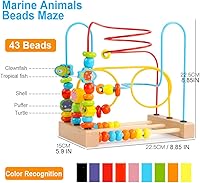 Vista 2 de Timy Primera montaña rusa con cuentas de madera, juguete educativo circular para niños pequeños