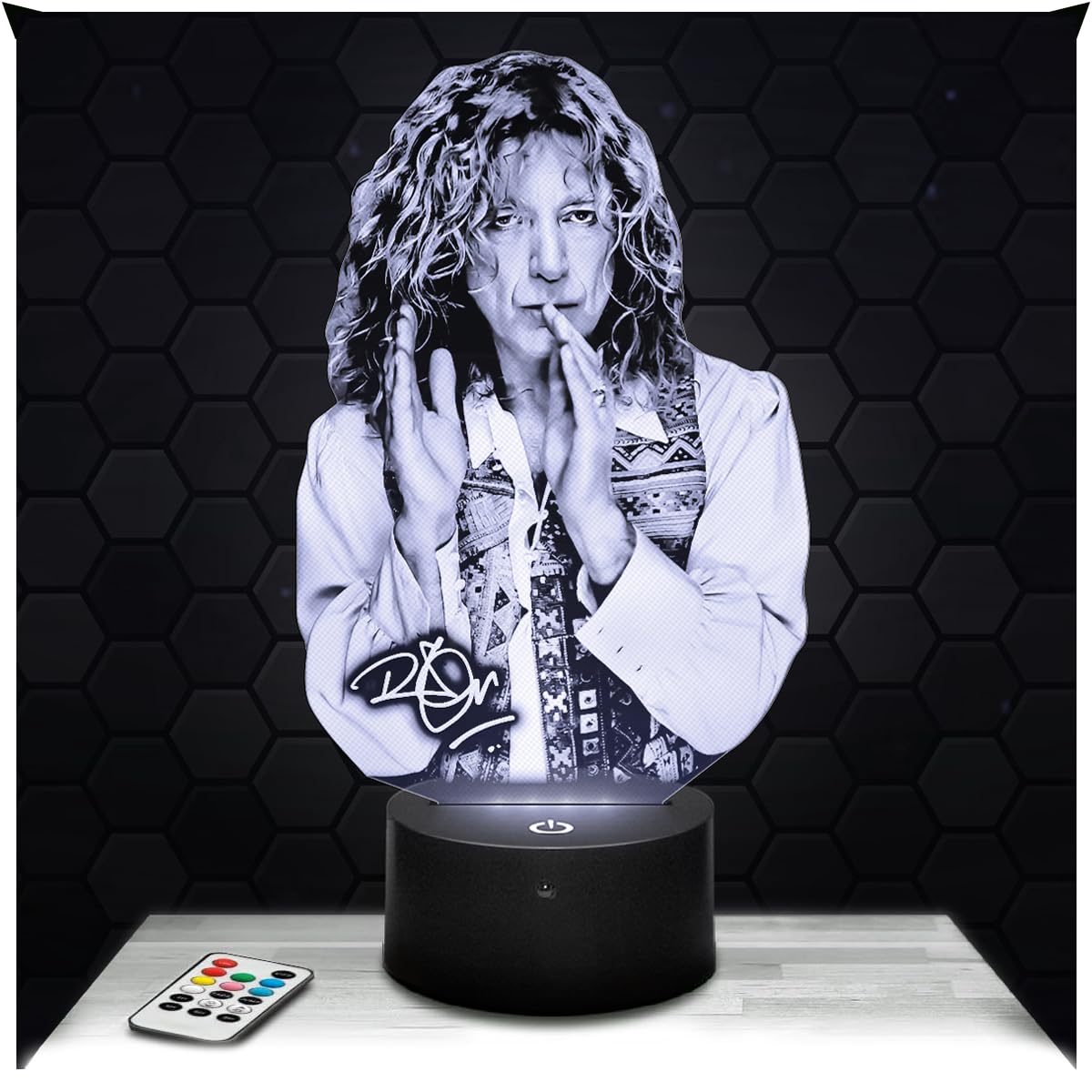 Lampephoto.fr - 3D Lamp Robert Plant British Rock Singer Touch Night Light Led, 3D Hologram Effect, Christmas Birthday Gift Idea for Men and Women, Bedroom Decoration Object — image 1