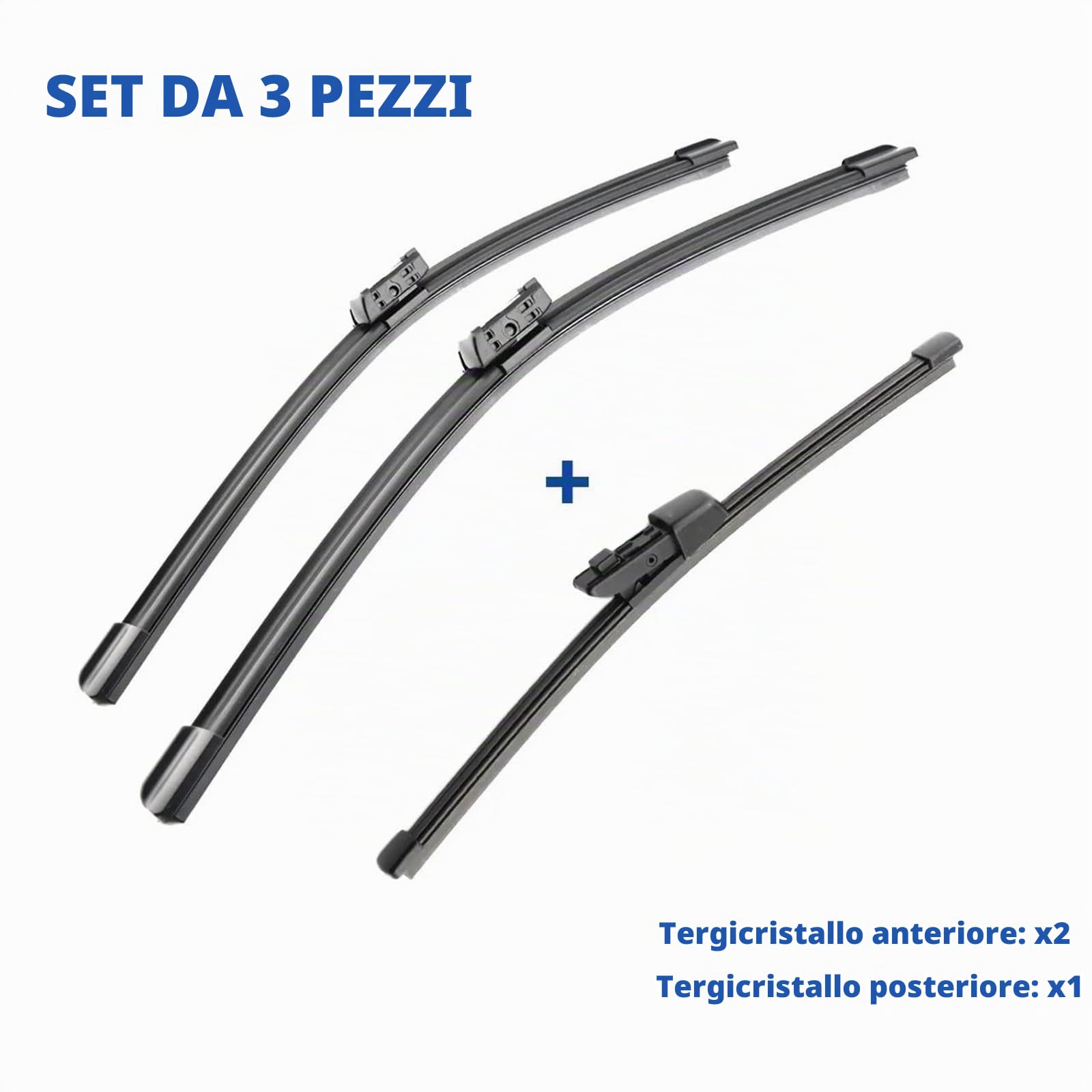 Kit Tergicristalli 3-in-1 Compatibile con Volkswagen Golf 7 MK7 (2012-2018) | Anteriore 26"+18" + Posteriore 11" | Silenzioso (MOZbatte)