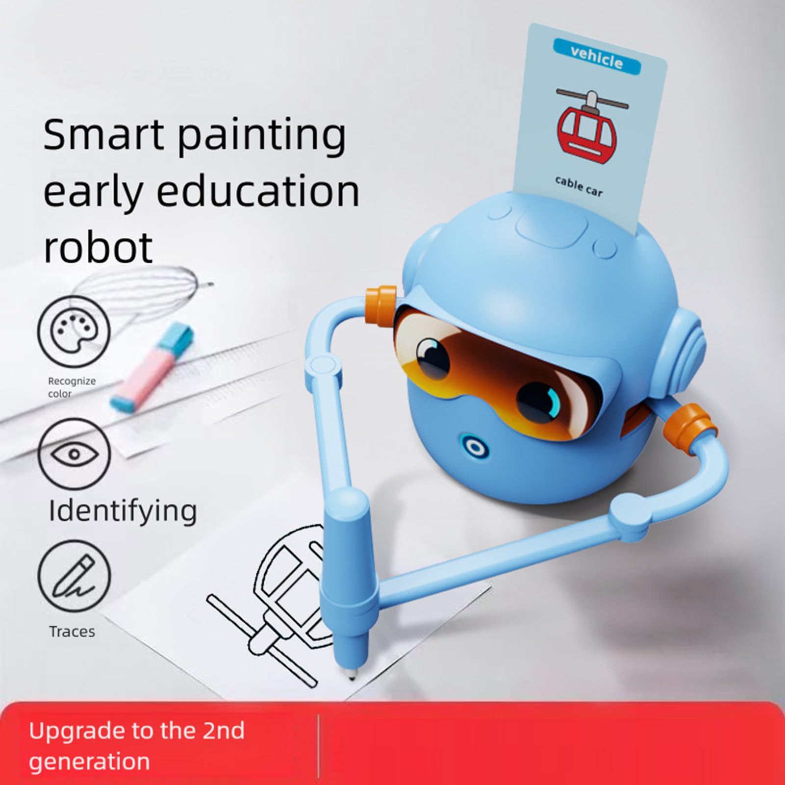 Robot de Dibujo para Niños con 100 Tarjetas Interactivas Juguete