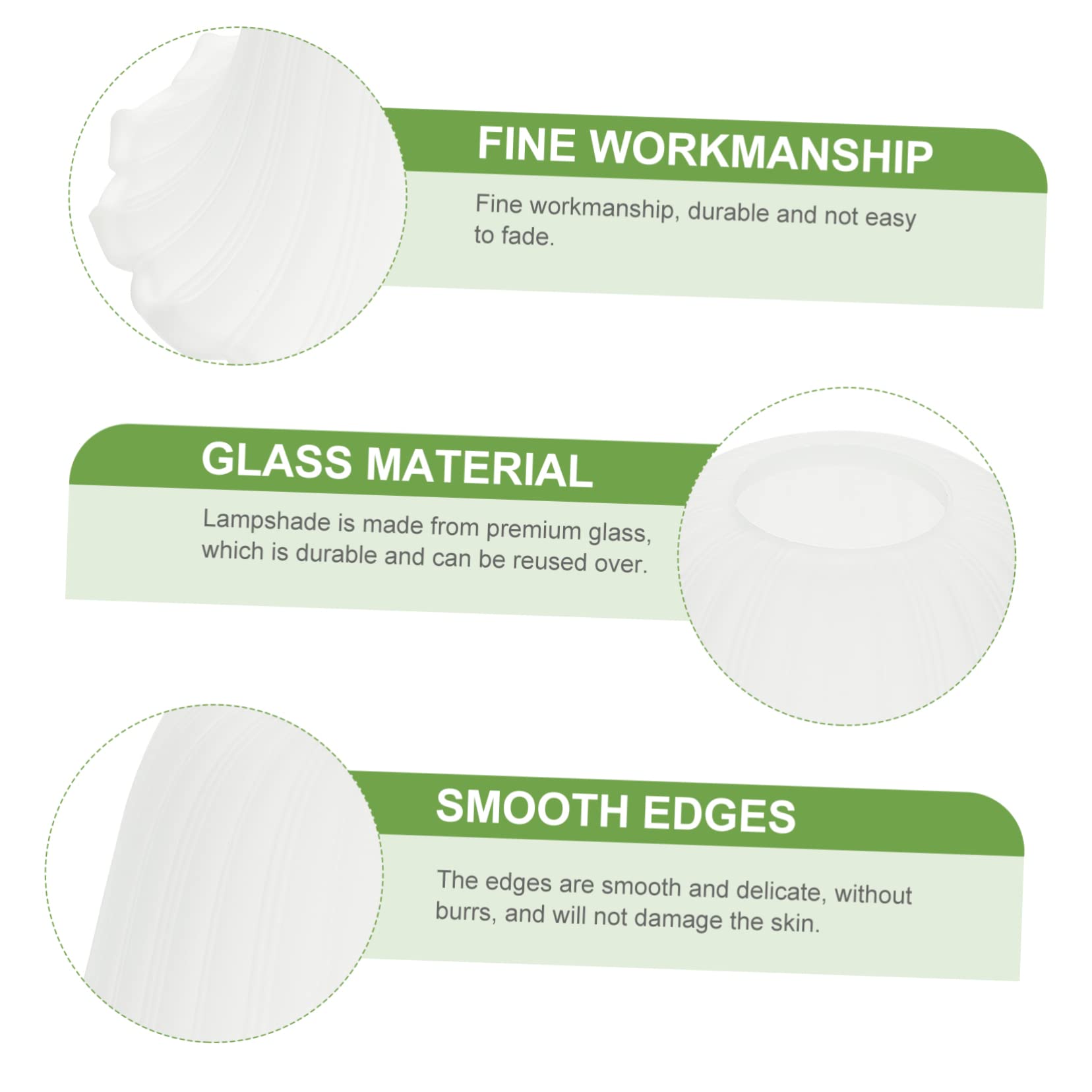 Glaslampenschirm Weiß mit Fitter 42mm für Kronleuchter