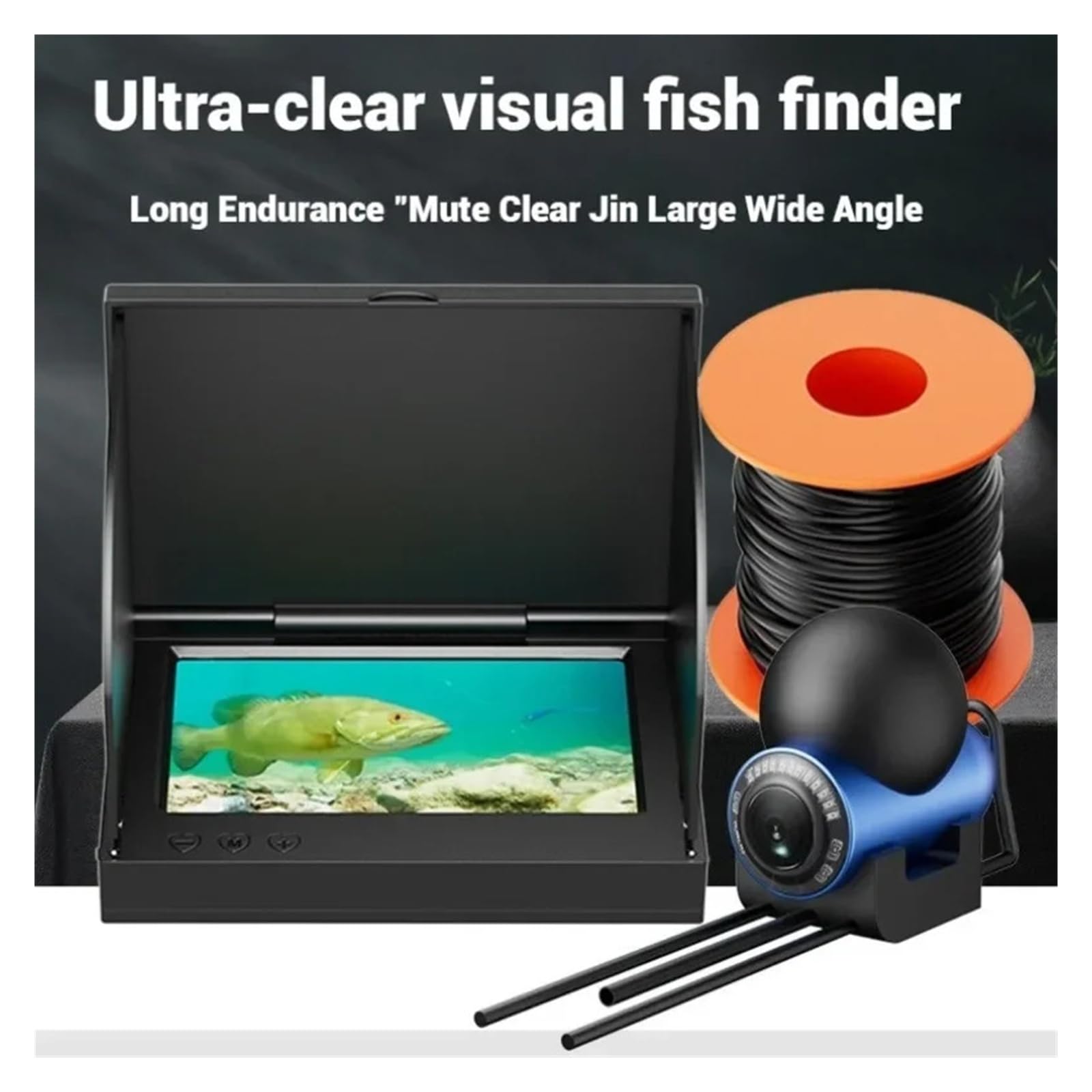 Caméra de pêche sous-Marine HD avec écran LCD de 4,3 Pouces et Vision Nocturne, équipement Complet for 15 m/20 m/30 m/50 m