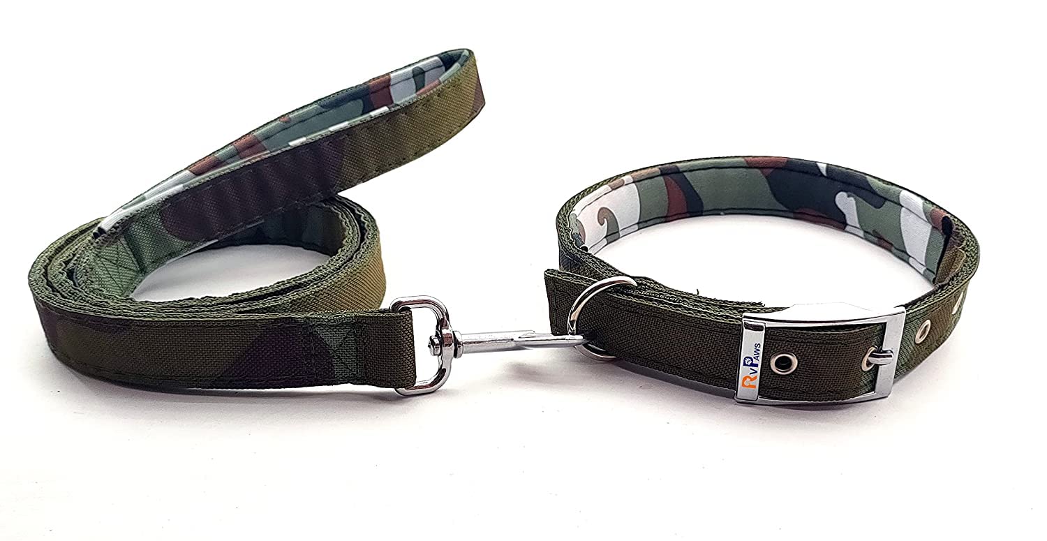 Woofy Dog Army Printed Padded Collar and Leash Set Military Design Heavy Hook Neck Collar Belt and Padded Handle Leash for Maxi, Medium and Large Breed Dogs (B0BFRKWQYL) Amazon Price History, Amazon Price Tracker