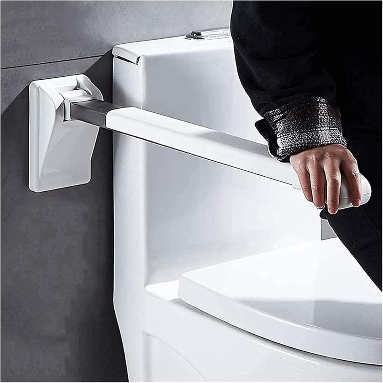 Maniglione pieghevole da parete con braccioli ribaltabili per bagno disabili