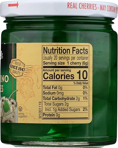 Miniatura 2 de Reese Maraschino Verde con tallo, 10-Ounce tarros (12unidades)