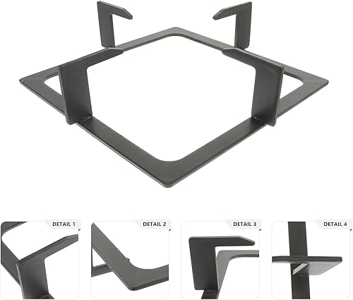 Miniatura 3 de Hemoton Wok Pan Support Anillo de soporte para wok de hierro fundido Reemplazo de rejilla de quemador de estufa de gas cuadrado - Estufa de estante