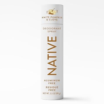 Native Deodorant & Body Spray, Limited Edition White Pumpkin & Clove Scent, 72-Hour Odor Protection for Underarms & Body, Aluminum Free, Quick Drying, 3.5 oz