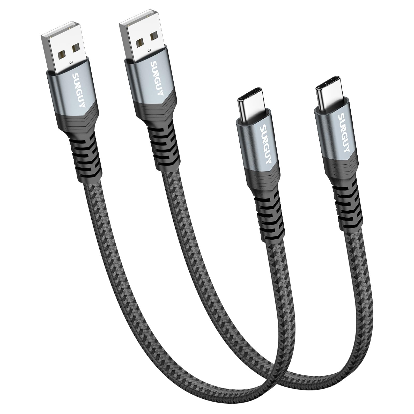 ☆ SUNGUY USB-A & USB-C ケーブル ブラック Amazon.com: SUNGUY Short USB C Cable 1FT [2Pack], Flat USB A to
