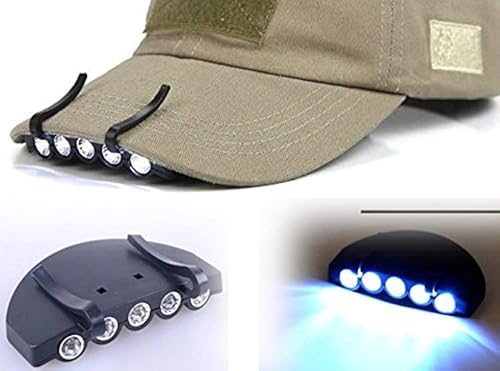 Bright 5 LED Clip on Hat Head Cap Light headlamp Flashlight
