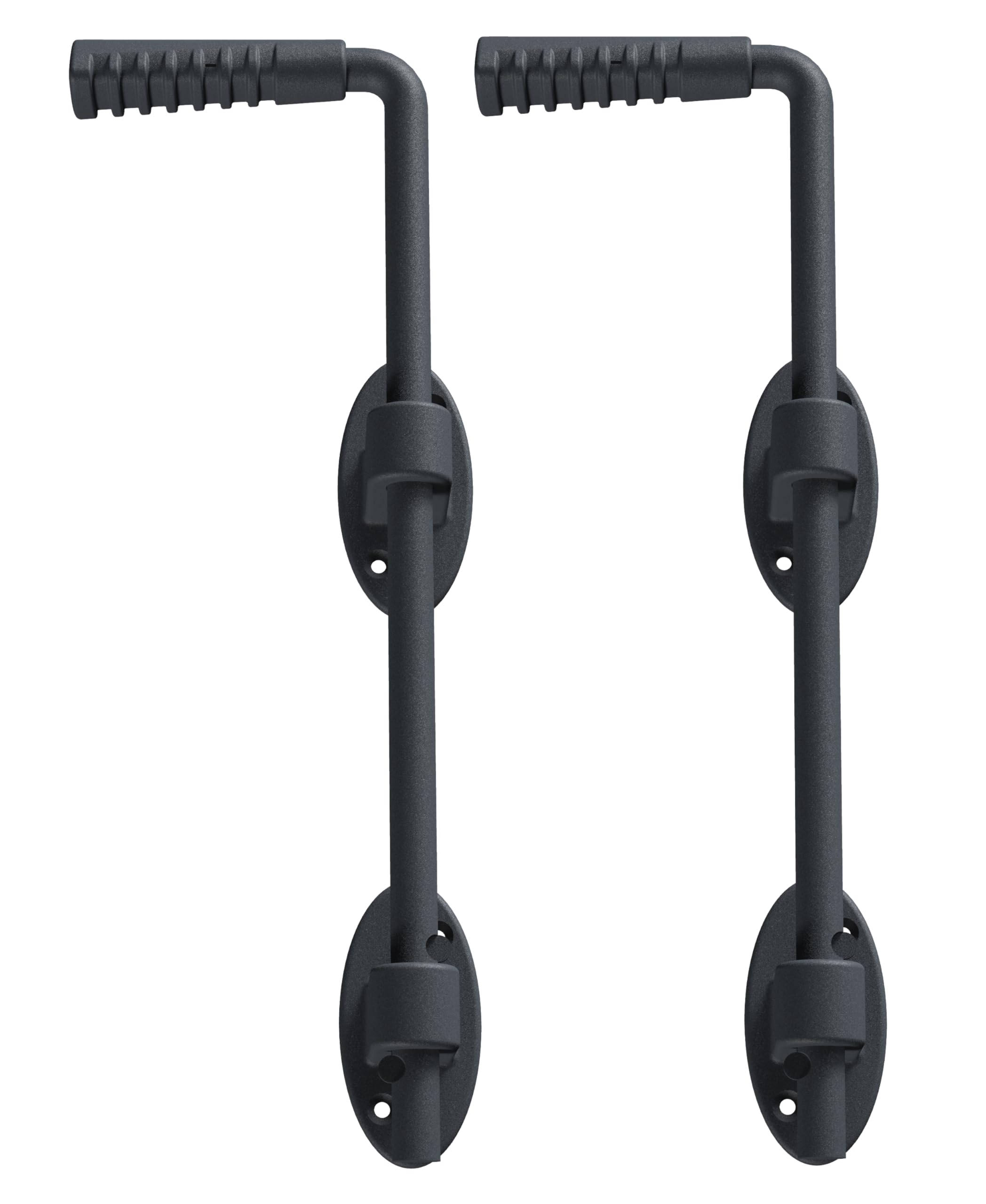 Alberts 839154 Verrou baïonnette Ovado | galvanisé, plastifié, en gris graphite | taille 400 x 16 mm | kit de 2