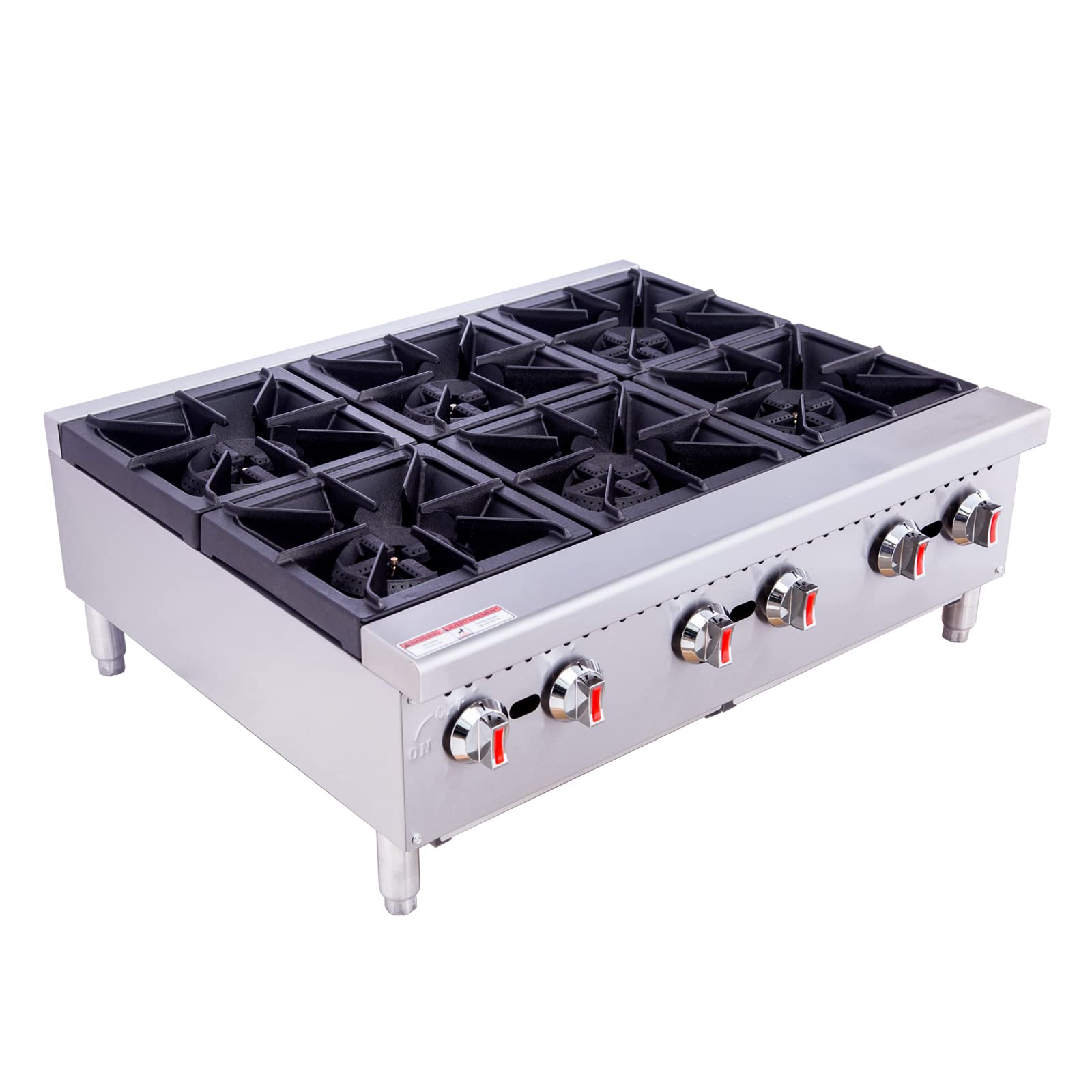 HAKKA 6-Burner Gas Countertop Hotplates - Compact, Durable, and Efficient Cooking Solution