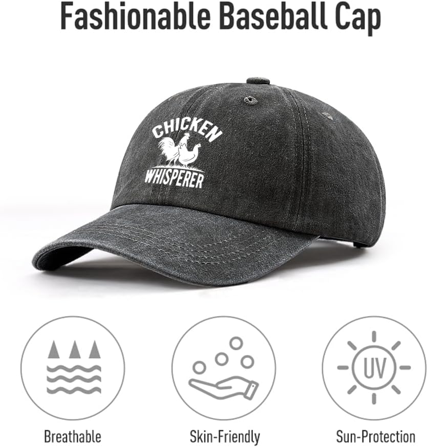 Chicken Whisperer Baseball Cap 80s Hat Pigment Black Men's Hats & Caps Gifts for Women Sun Cap - Image 4
