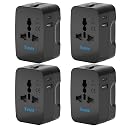 OREI Universal Travel Adapter with Type C - 3 in 1 International Travel Adapter - Universal Charger with 1 USB-A, 1 USB-C (2.4A Each) and Universal Output Socket – CE & FCC Certified – 4 Pack gallery image