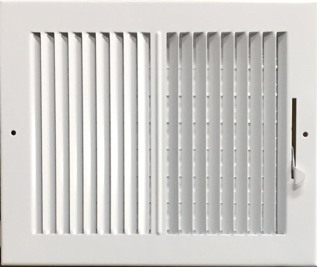 HBW 10"x 8" (Duct Opening Size) 2-Way Stamped Face Steel Ceiling/sidewall Air Supply Register - Vent Cover - Actual Outside Dimension 11.75" X 9.75"