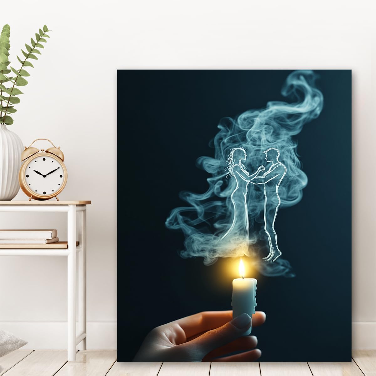 TOANGWALL Abstrakcyjny styl mgły kochankowie tańczący fantazyjne płótno sztuka ścienna sztuka fantazyjna dla par plakaty, nowoczesne nadruki do dekoracji salonu, 80 x 95 cm