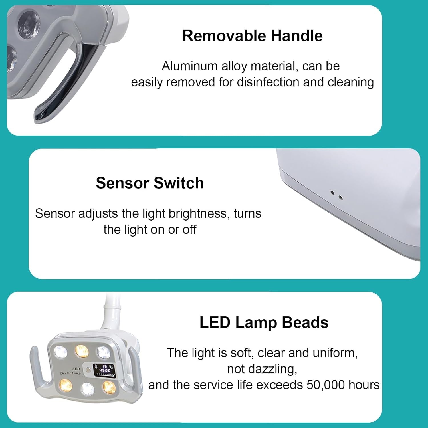LED-Untersuchungsleuchte, 9-W-Operationsleuchte Mit 6 LEDs, Farbtemperatur 3500–5500 K Einstellbar, 22-mm-Anschluss, Für Gynäkologie, Hals-Nasen-Ohren-Heilkunde