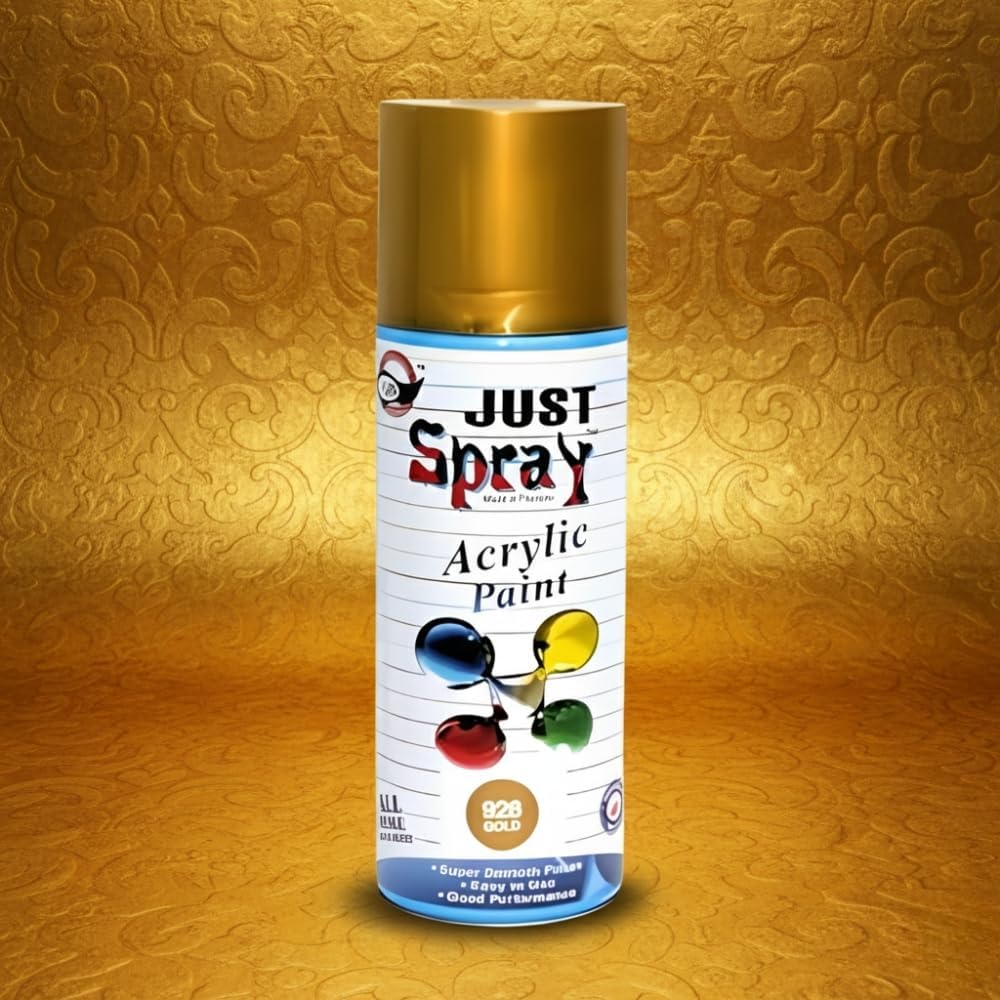 Metallic Gold Glossy Finish fast dry Acrylic Multipurpose Spray Paint | DIY, Quick Drying Good finish for Metal, Wood, art and craft and Walls 400ml pack of 1