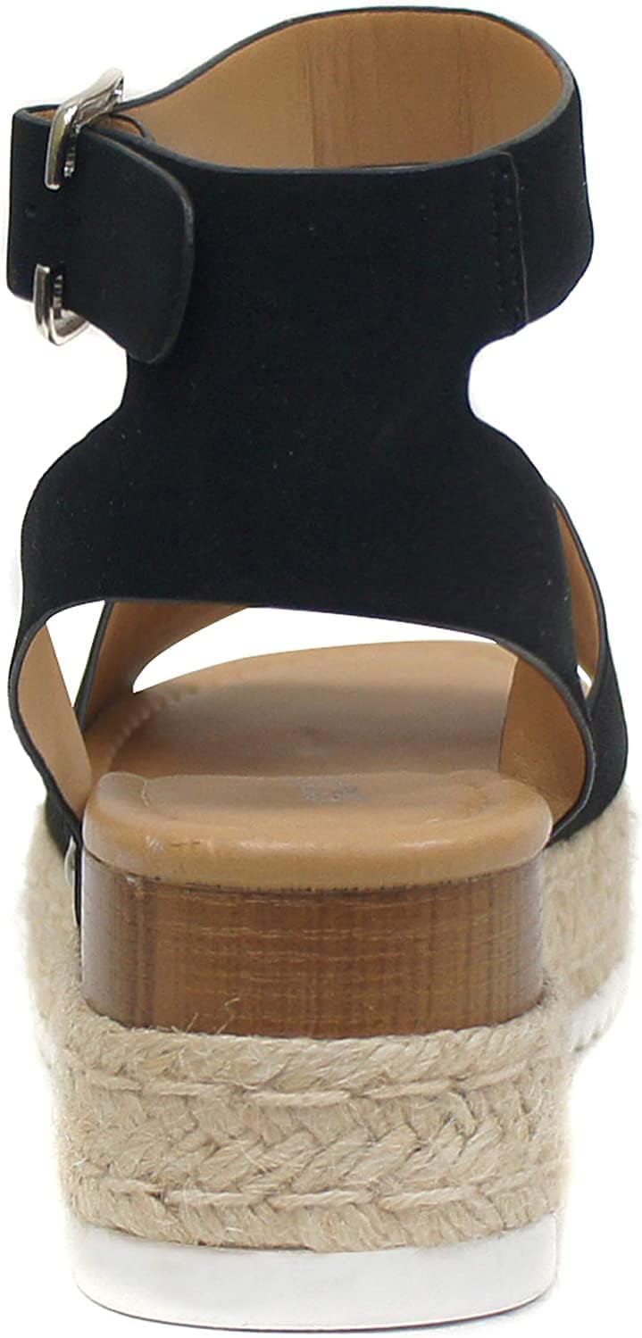 Soda Little Kids/Children/Girls Topic-IIS Espadrille Flatform Wedge Open Toe Sandals - Image 5