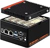 4 Bay NAS Mini PC N150, 4 NVMe Micro NAS Server Desktop Computer, Dual 2.5GbE i226V Small Network Attached Storage with USB3.2, Support WiFi7, Barebone NO RAMSSDOS