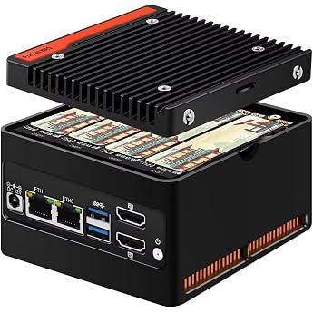 4 Bay NAS Mini PC N150 4 NVMe Micro NAS Server Desktop Computer Dual 2.5GbE i226V Small Network Attached Storage with USB 3.2 Support WiFi7 Barebone NO RAM/SSD/OS