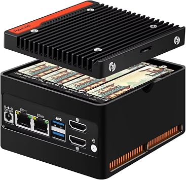 4 Bay NAS Mini PC N150, 4 NVMe Micro NAS Server Desktop Computer, Dual 2.5GbE i226V Small Network Attached Storage with USB3.2, Support WiFi7, DDR5 8GB RAM 128GB SSD