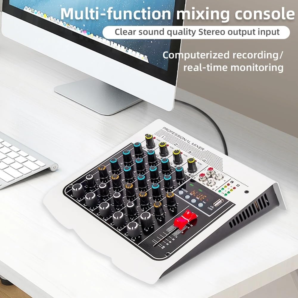 Mixer DJ, Mixer audio for controller DJ a 6 canali Scheda con effetto di ripetizione del ritardo computer registrazione USB