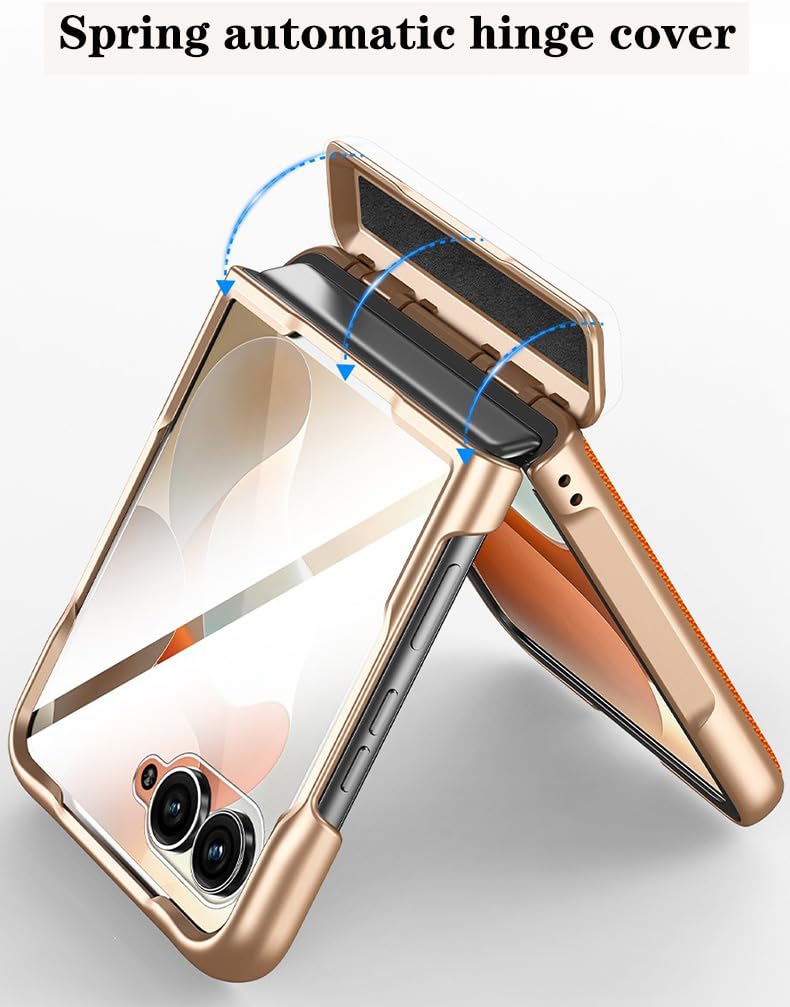 Skórzany Etui do Motorola Razr 70 Plus. Uchwyt, Zawiasny Etui do Telefonu dla Moto Razr+ 2026, Powłoka Telefonu Komórkowego, Rama Wsparcia