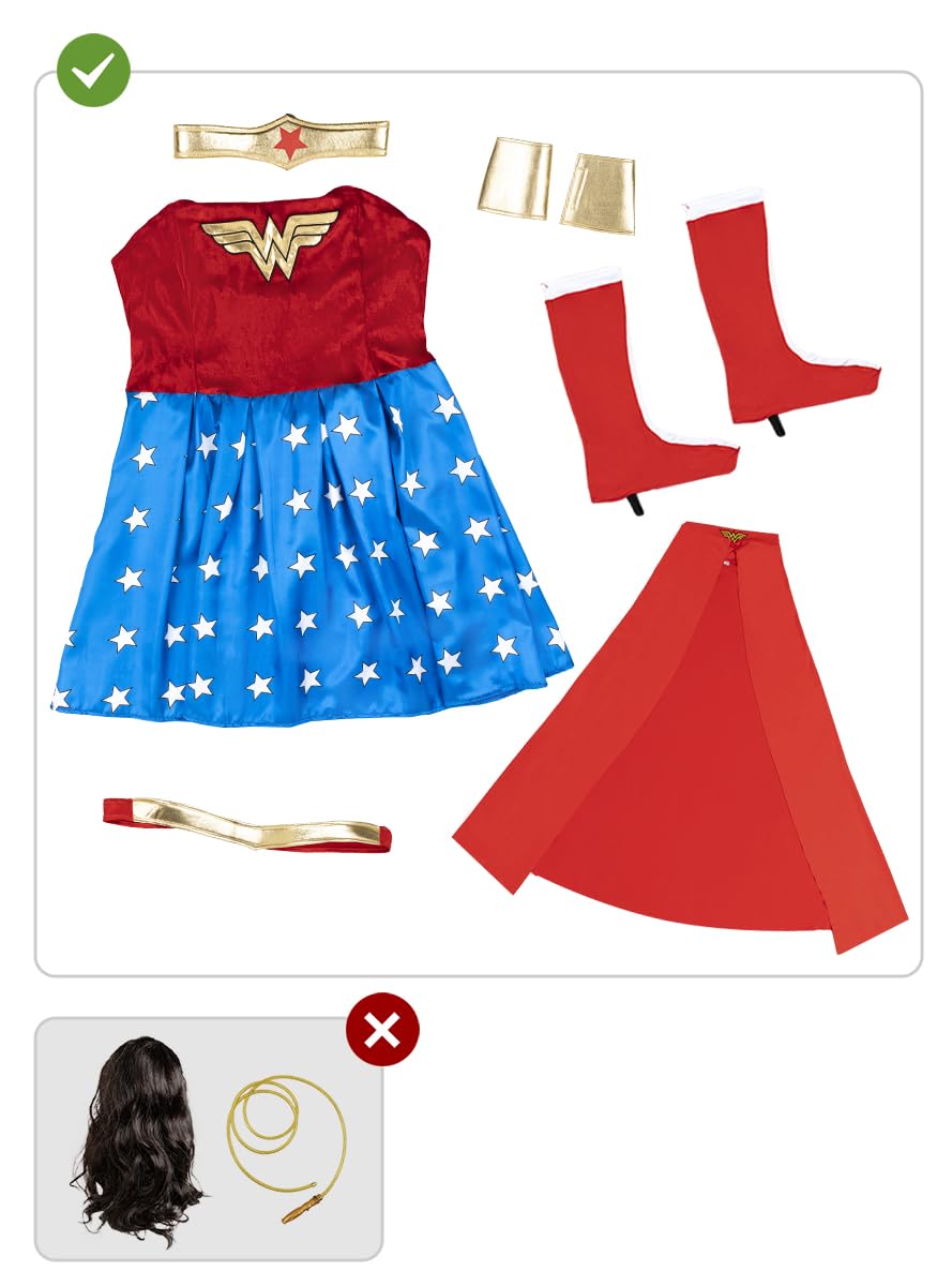 Traje Superheroina Dc Comics Disfraz De Wonder Woman Sexy Para Mujer Talla  XL - Traje Completo Mujer Maravilla DC Comics Oficial Disfraz Adulto XL  Rojo DC Comics, image size:889x1200