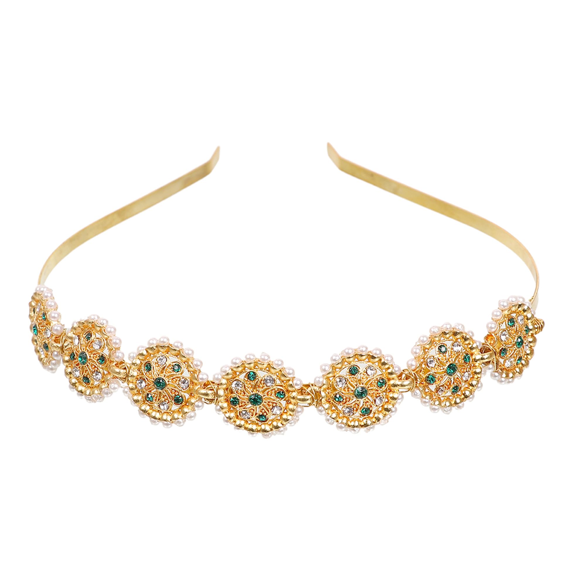 University Trendz Ethnic Gold-Plated Kundan Meenakari Wedding Hairband Hair Accessory SheeshPatti for Women and Girls (B0D877PL4V) Amazon Price History, Amazon Price Tracker