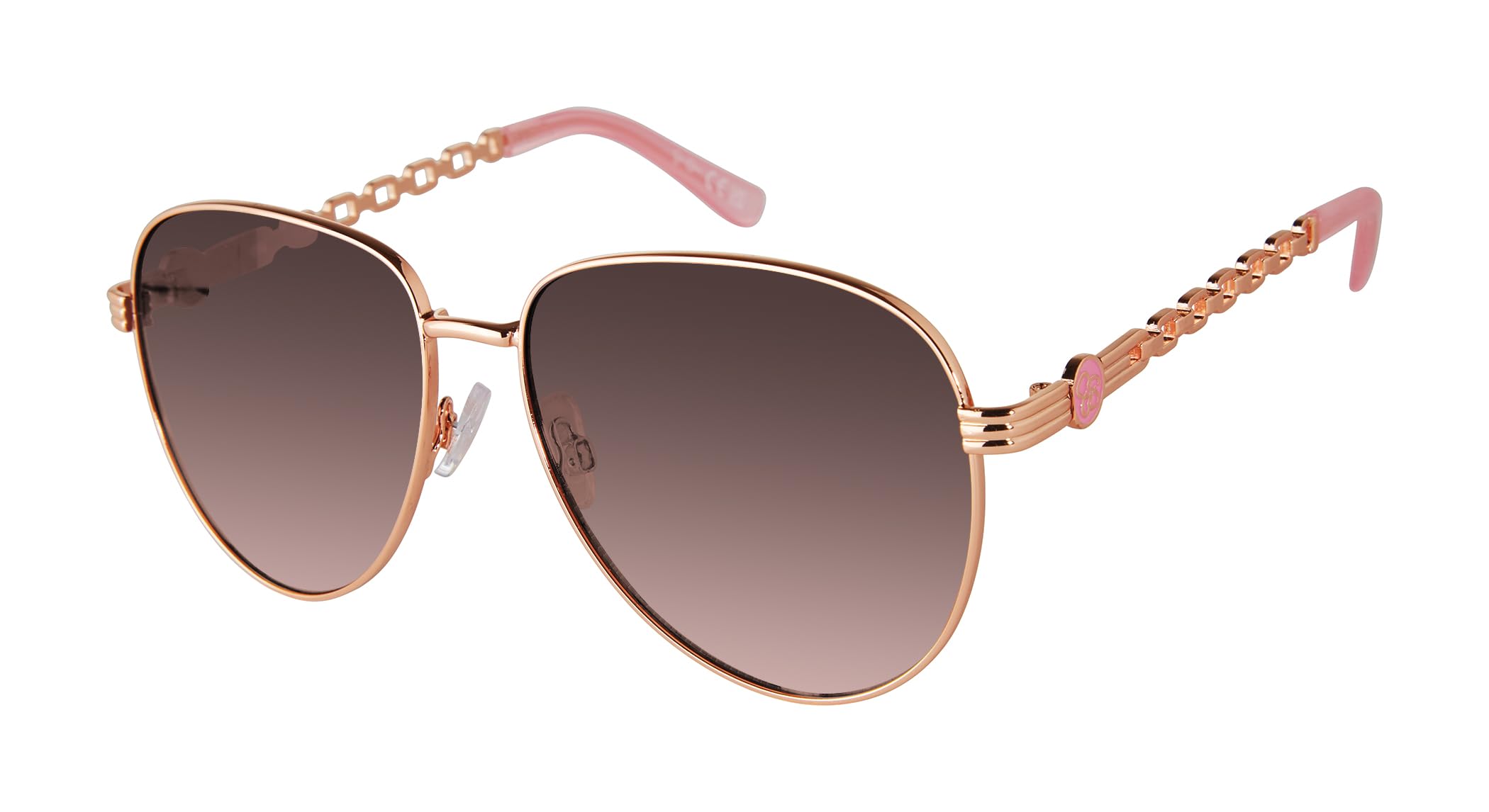 Jessica Simpson Damskie okulary przeciwsłoneczne J5702 eleganckie metalowe okulary przeciwsłoneczne z ochroną UV400, Różowe złoto i róża, 60 mm