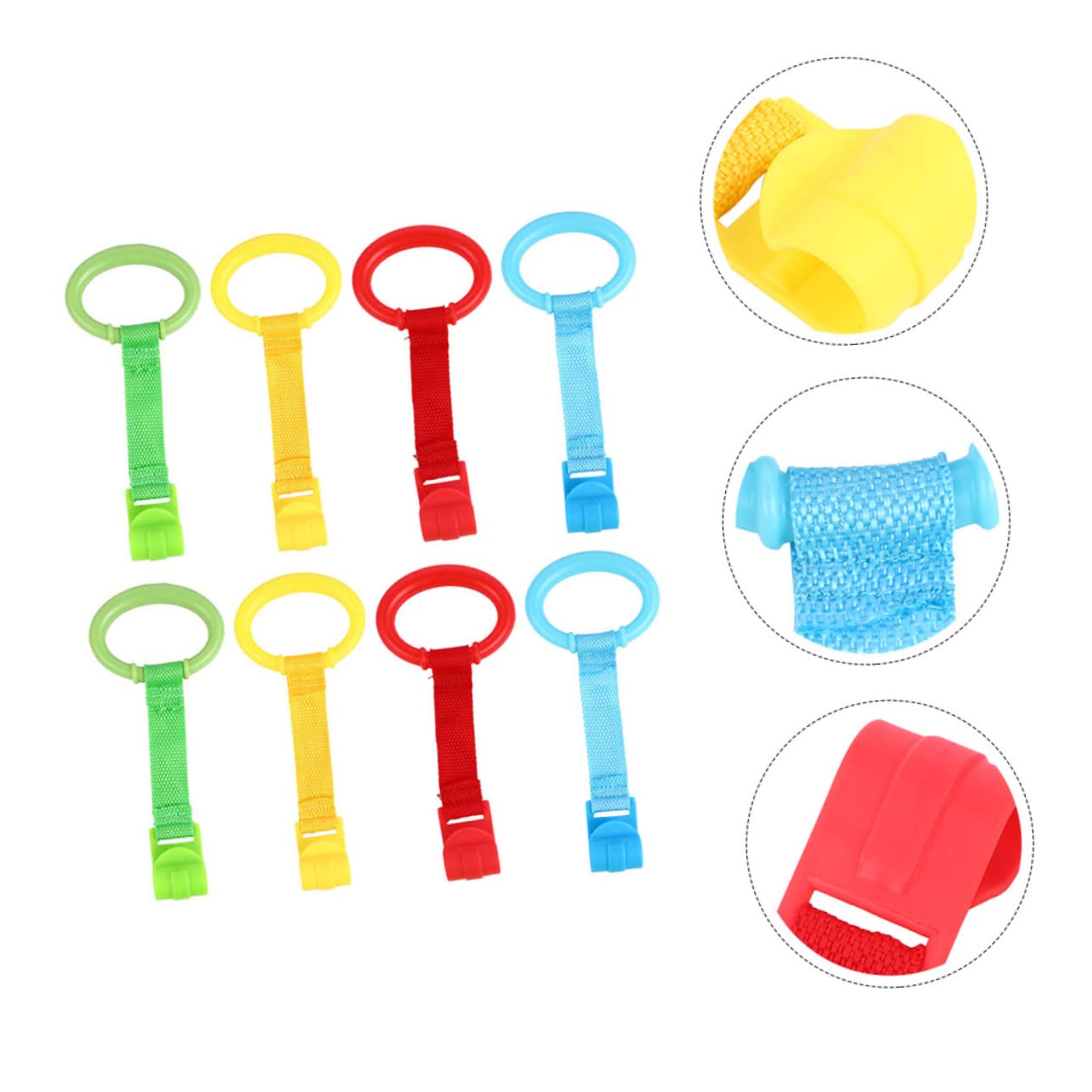 UPKOCH Cot Bed Hand Rings 8pcs Baby Standing Pull Tab Suction Spinners for Safe Walking Aid