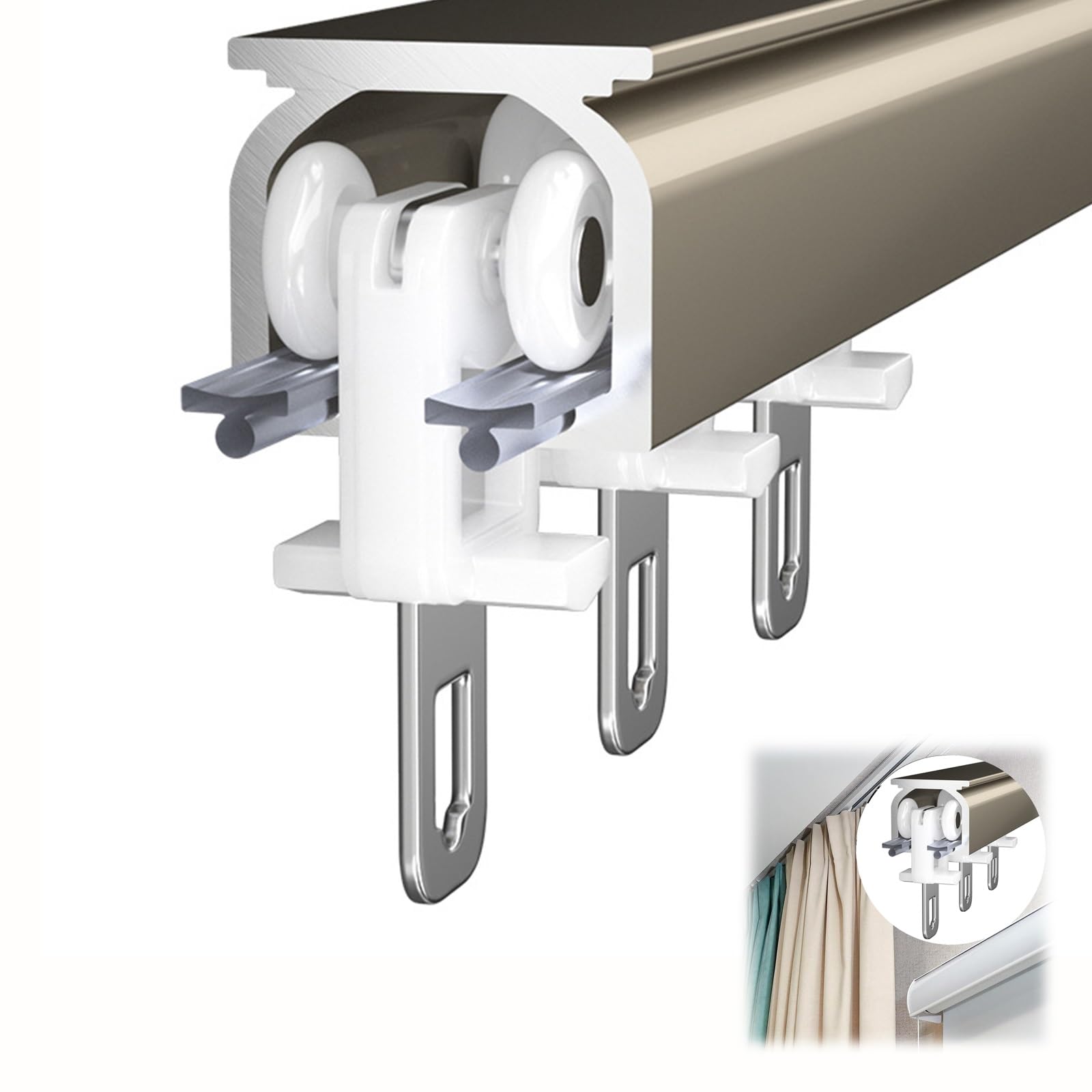 Ceiling Track for Curtains-Room Divider Heavy-Duty Curtain Rails - Flexible Curtain Track System for Ceiling or Wall Mounting