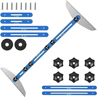 Stair Tread Gauge Template Tool, Adjustable Aluminum Alloy Measuring Stair Tool, 11-60 Inch High Precision Stair Tread Jig...