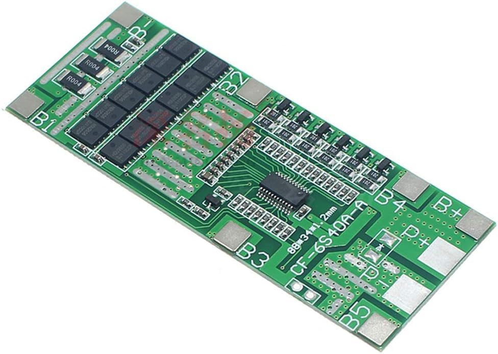 IDUINO 6S 18650 Li-Ion Lithium Battery PCB Protection Board 24V 40A Solar Lighting BMS PCB with Circuit Balanced Protection Module Cell Charging Module with Balance Function for Drill Motor-image-26