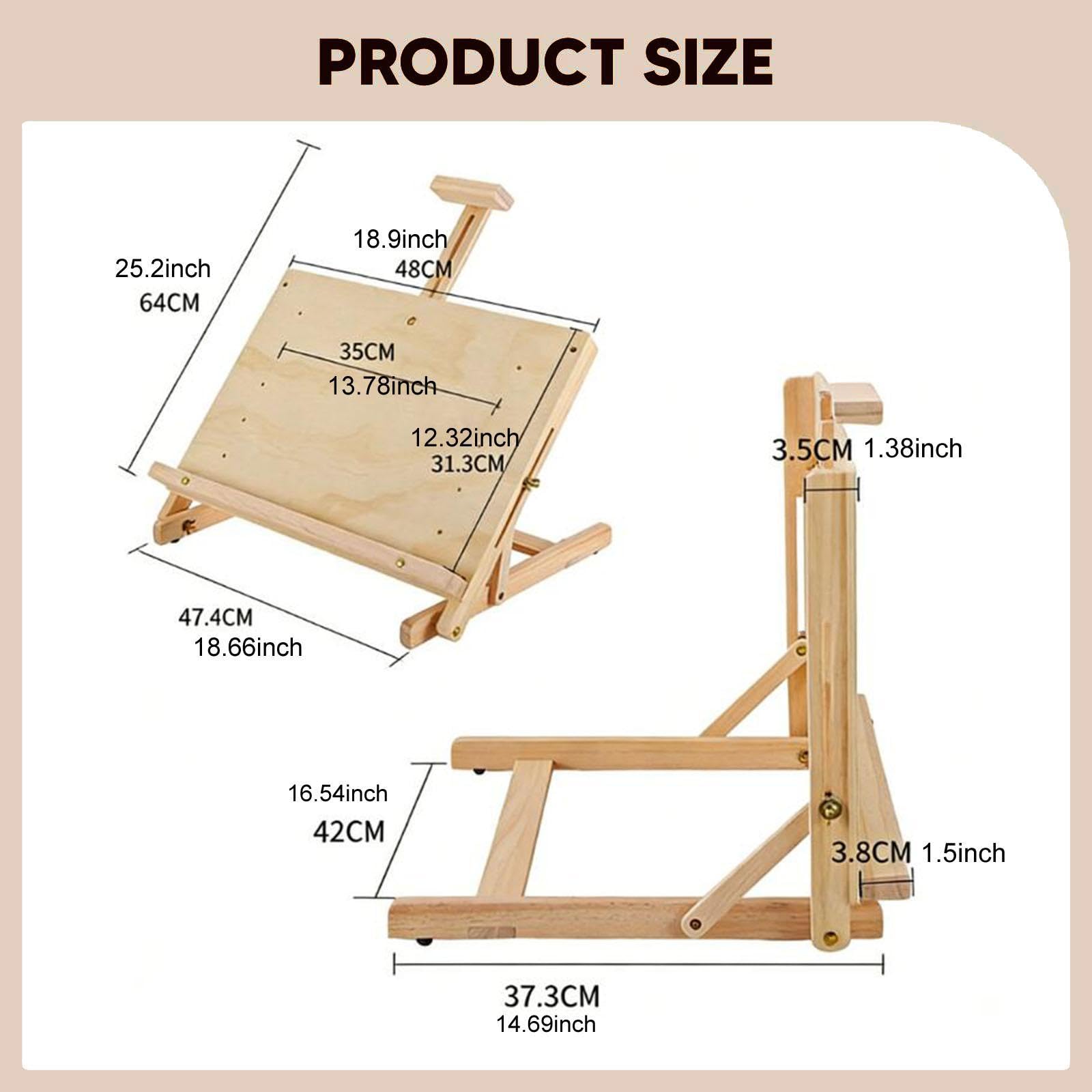 kowaku Caballete de Mesa para Pintar. Mesa de Dibujo para Principiantes. Pintura Al óleo para Adultos.