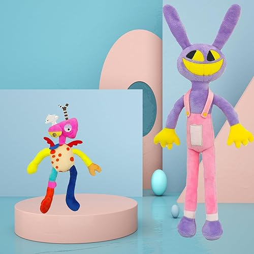 Miniatura 4 de 2 piezas de juguetes de peluche de circo digital, juguete de peluche Pomni para fanáticos de la televisión, almohada de algodón suave, linda figura