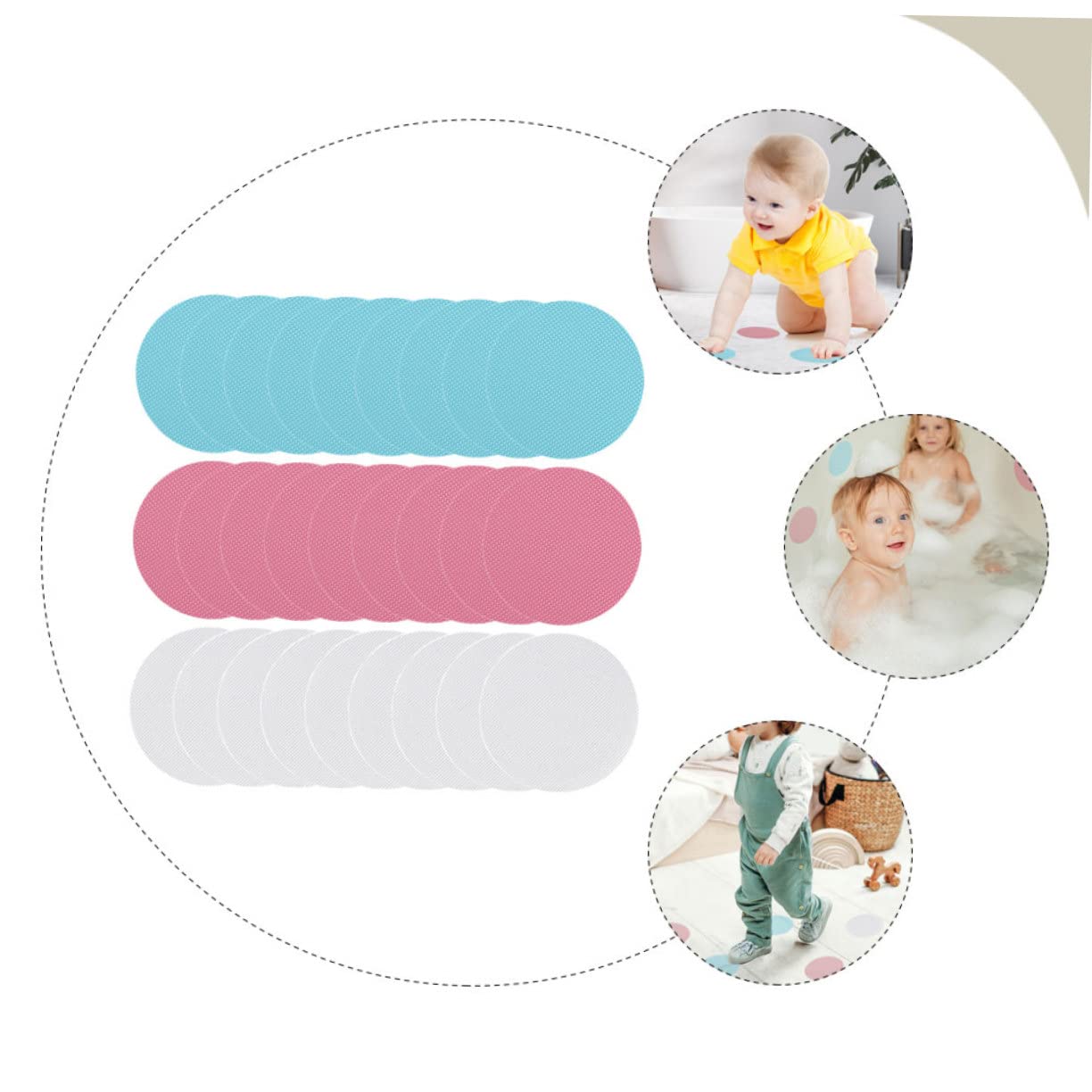 LIFKOME 72 Piezas Pegatinas Redondas Antideslizantes Piso de la bañera Adhesivos Antideslizantes para Suelo bañera de bebé Pegatinas Adhesivas para Suelo de baño Suelo del baño Pegatinas