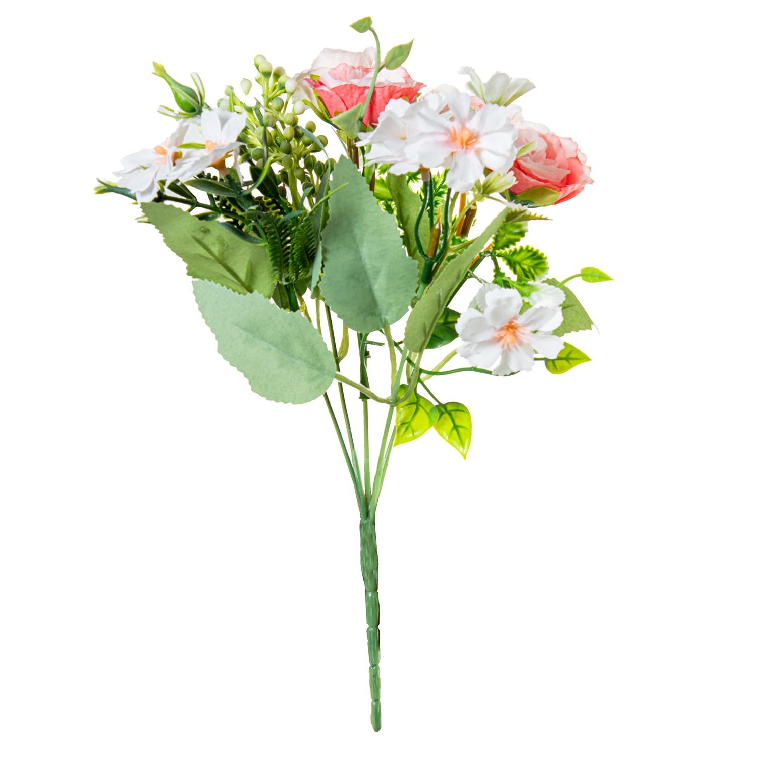 Bouquets de fleurs en polyester rose DRW (Lot de 12, 27 cm) pour décoration intérieure