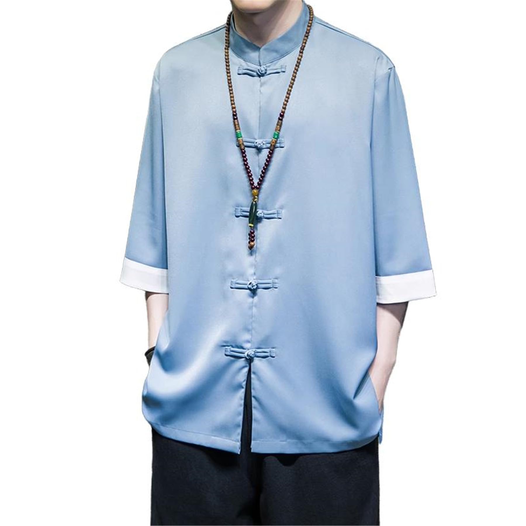 GUOYUXIAO Männer-Chino-Tanganzug, Sommer-dünne-EIS-Silkwolle-und-kasual-Hemd.