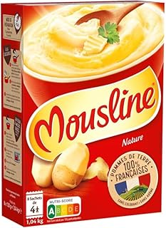 Mousline Purée Nature pour 4 Personnes - Délicieuse et Crémeuse 1040g - Idéale Pratique Rapide - Catégorie Epicerie Purées - Le Lot De 3
