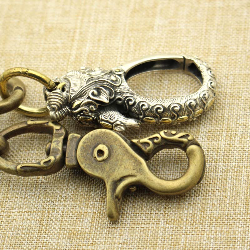 Amazon.com: 1Pcs 纯铜黄铜白铜新造型钥匙扣链条坚固耐久财布扣