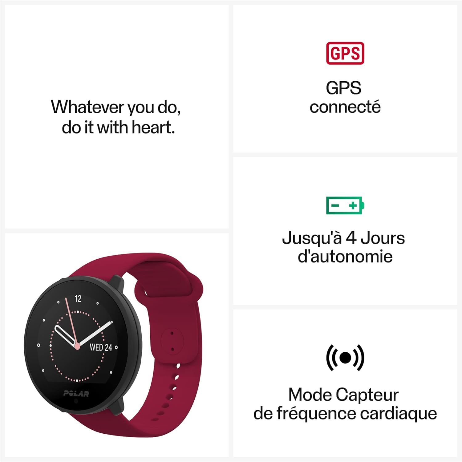 Polar Unite - Montre Connectée - Montre Fitness Étanche avec GPS connecté, Suivi du Sommeil, Guide d'entraînement Quotidien, Mesure de la Récupération – Cardiofréquencemètre au Poignet