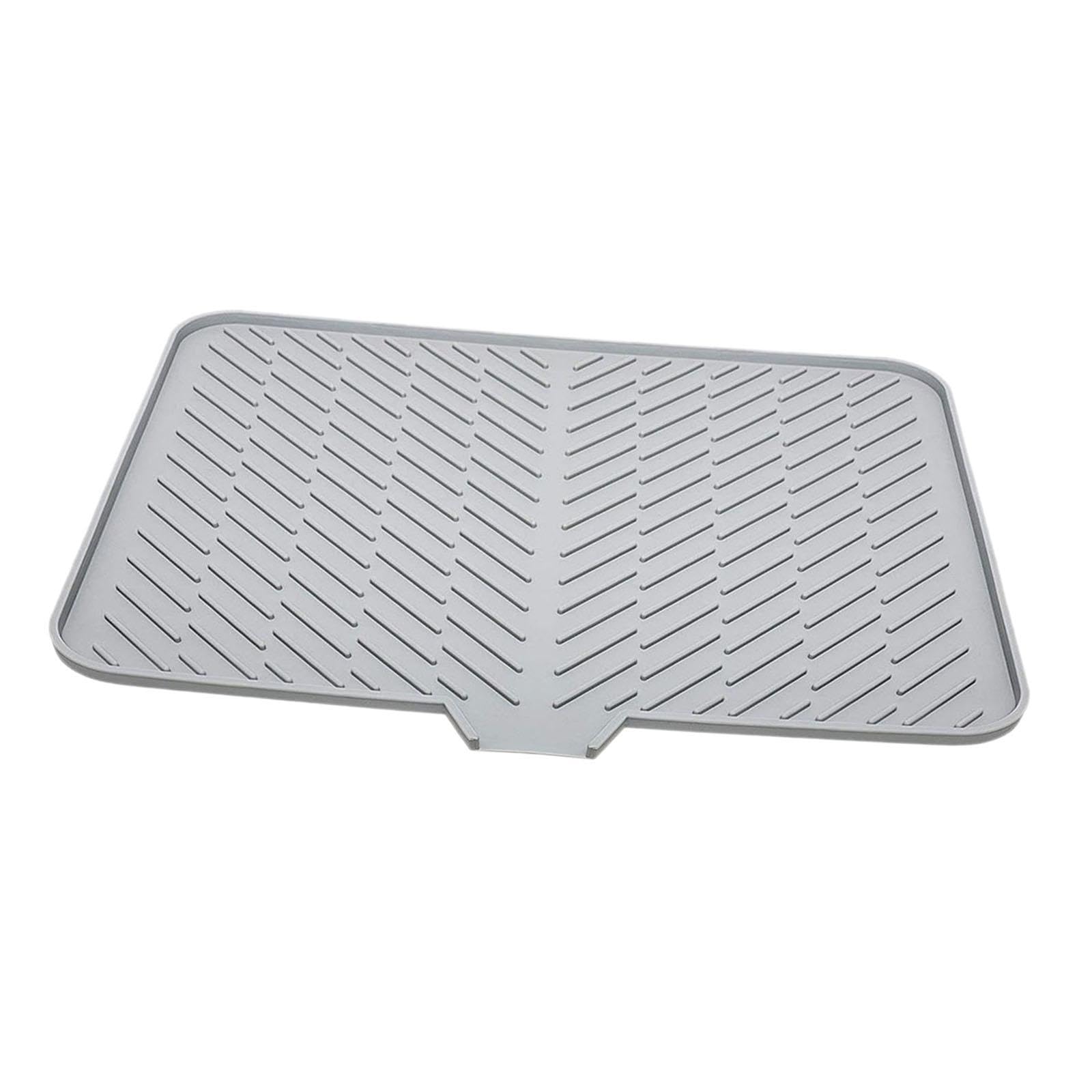 PUXZYAX Silicone Drain Pad Dish Drying Mat Enhancing Kitchen Drying Process with Stylish Features and Maximum Functionality Utensils Kitchen Mat Tray with Built in Drain Lip