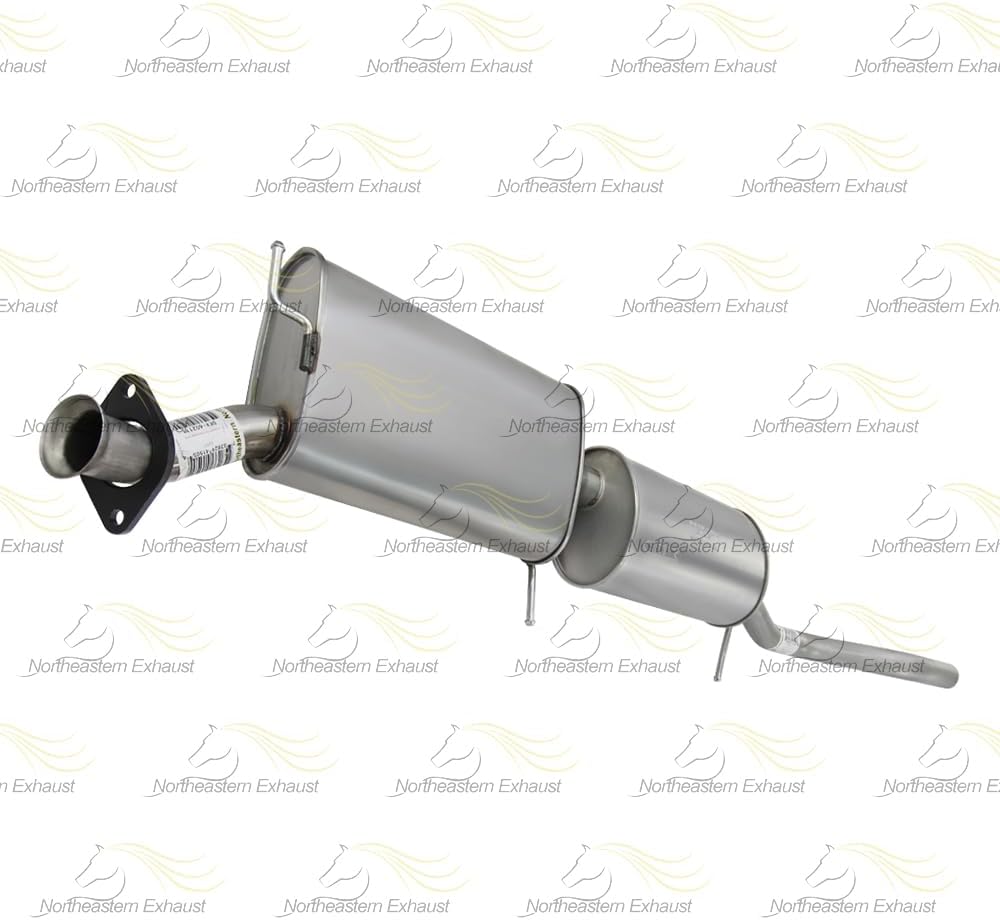 Northeastern Exhaust Front and Rear Muffler with Extension Pipe Kit Compatible for 2006-2010 Ford Explorer 4.6L, Stainless Steel, Free Gasket, Spring Bolt Kit, and Clamps Included